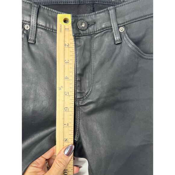 AG Zip-Up Legging Ankle Coated Black Jeans 27 Skinny Sleek Faux Leather - Picture 8 of 10